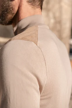 Pini Parma Almond Alcantara Bomber Jacket – Made In Italy Discount