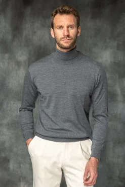 Pini Parma Anthracite Merino Turtleneck – Made In Italy Hot