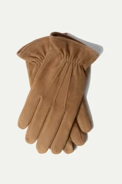 Pini Parma Avana Cashmere Lined Suede Gloves - Made In Italy New