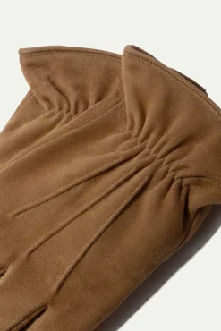 Pini Parma Avana Cashmere Lined Suede Gloves - Made In Italy New