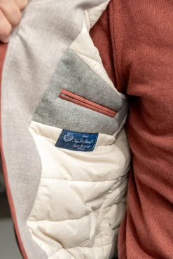 Pini Parma Beige Down Bomber In Loro Piana Wool With Rain System®– Made In Italy Hot