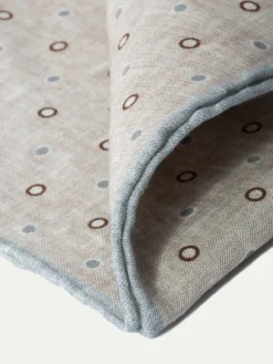 Pini Parma Beige Fancy Pocket Square - Made In Italy Hot