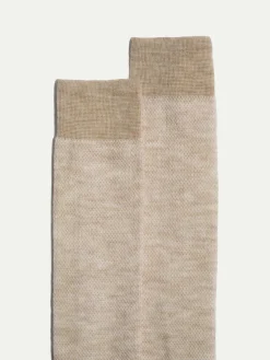 Pini Parma Beige Micro Fancy Short Socks - Made In Italy Shop
