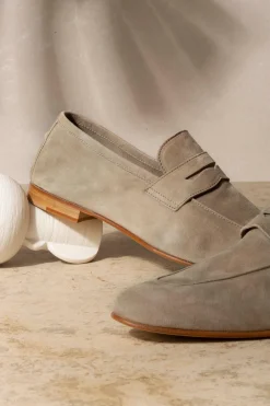 Pini Parma Beige Soft Penny Loafers - Made In Italy Hot