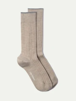 Pini Parma Beige - Super Durable Wool Short Socks - Made In Italy Best
