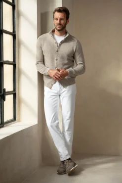 Pini Parma Beige Textured Cashmere Blend Cardigan – Made In Italy Outlet