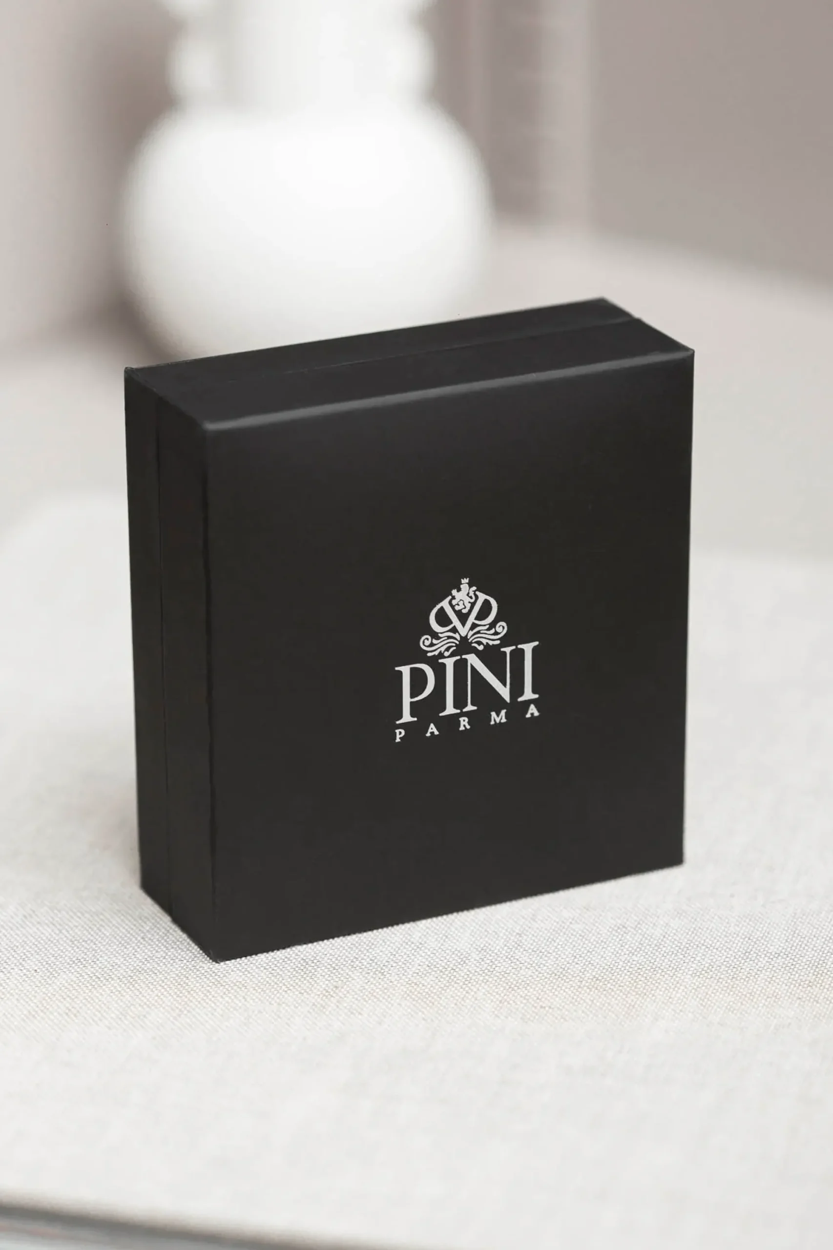Pini Parma Black Cufflinks And Dress Studs Set With Swarovski Detail - Made In Italy Fashion