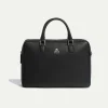 Pini Parma Black Leather Briefcase - Made In Italy New