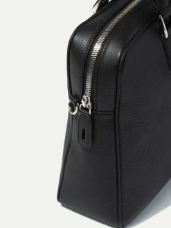 Pini Parma Black Leather Briefcase - Made In Italy New