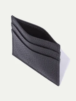 Pini Parma Black Leather Card Holder - Made In Italy Cheap