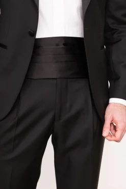 Pini Parma Black Silk Cummerbund - Made In Italy Shop