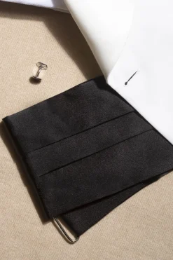 Pini Parma Black Silk Cummerbund - Made In Italy Shop