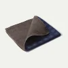 Pini Parma Blue And Brown Reversible Pocket Square - Made In Italy Cheap