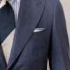 Pini Parma Blue And Grey Shantung Tie - Hand Made In Italy Best Sale