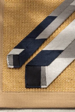 Pini Parma Blue And Grey Shantung Tie - Hand Made In Italy Best Sale