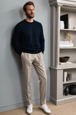 Pini Parma Blue Cable Knit Sweater – Made In Italy Flash Sale
