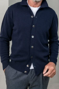 Pini Parma Blue Cardigan – Made In Italy Fashion