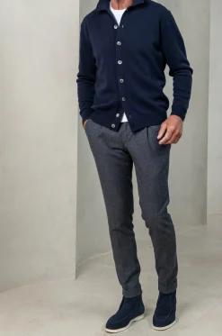 Pini Parma Blue Cardigan – Made In Italy Fashion