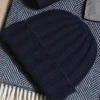 Pini Parma Blue Cashmere Rib Knit Beanie - Made In Italy New