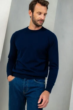 Pini Parma Blue Cashmere Round Neck – Made In Italy Best Sale