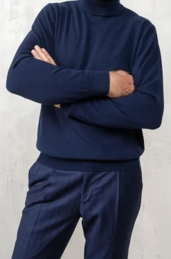 Pini Parma Blue Cashmere Turtleneck – Made In Italy Store