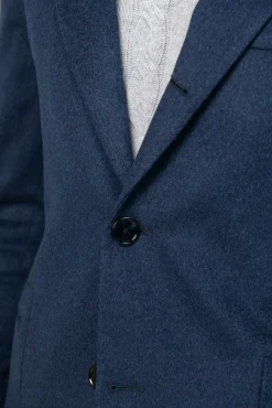 Pini Parma Blue Coat In Loro Piana Wool – Made In Italy Flash Sale