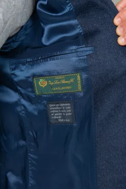 Pini Parma Blue Coat In Loro Piana Wool – Made In Italy Flash Sale