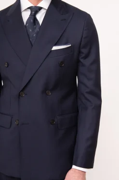 Pini Parma Blue Double Breasted Suit - Made In Italy New