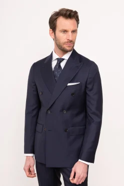 Pini Parma Blue Double Breasted Suit - Made In Italy New