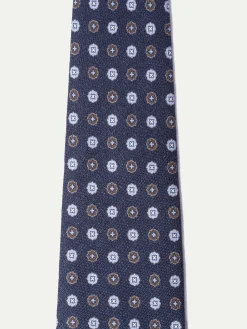 Pini Parma Blue Fancy Silk Tie - Made In Italy Fashion