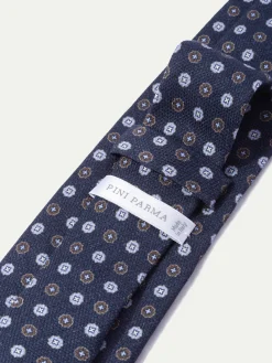 Pini Parma Blue Fancy Silk Tie - Made In Italy Fashion