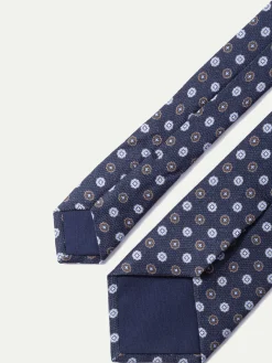 Pini Parma Blue Fancy Silk Tie - Made In Italy Fashion