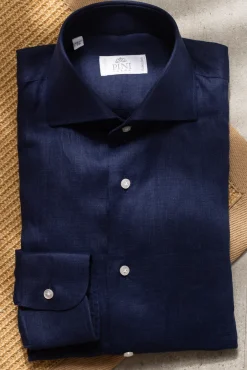 Pini Parma Blue Linen Shirt - Made In Italy Best