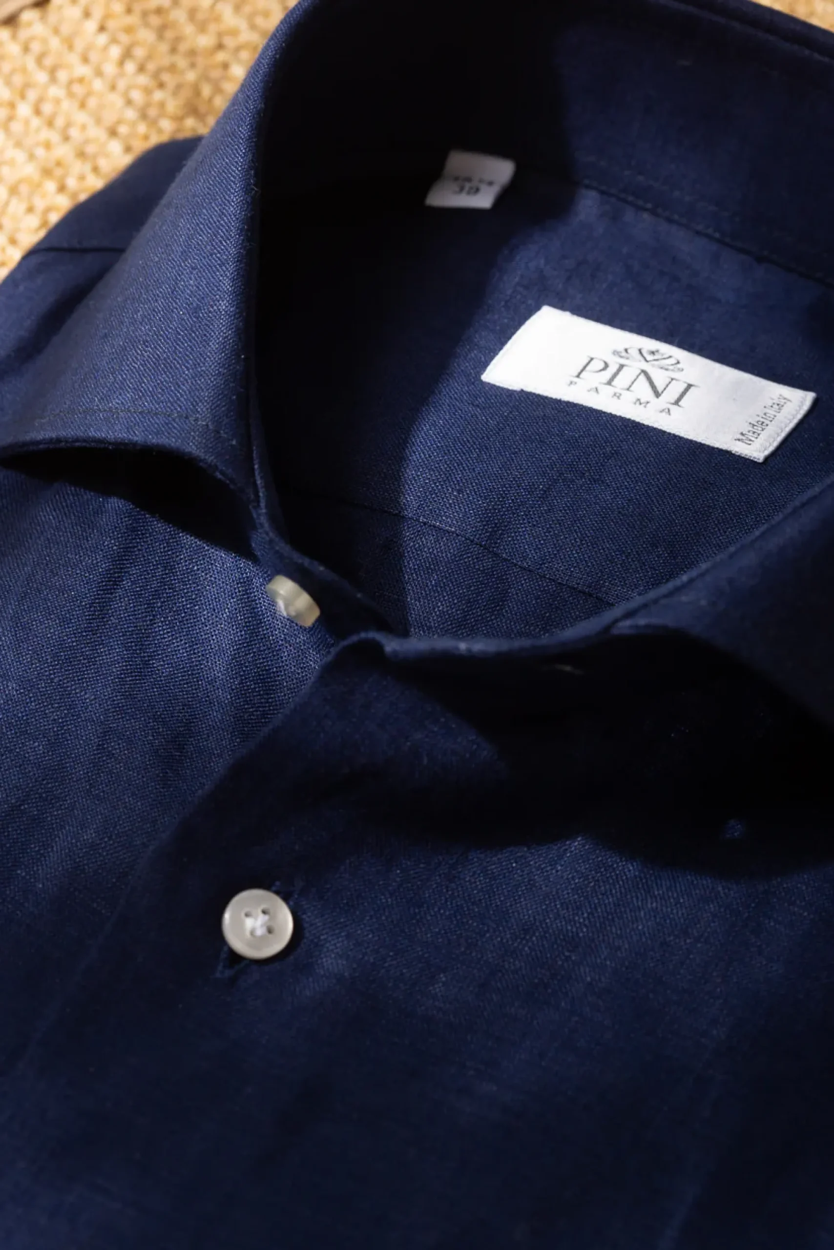 Pini Parma Blue Linen Shirt - Made In Italy Best