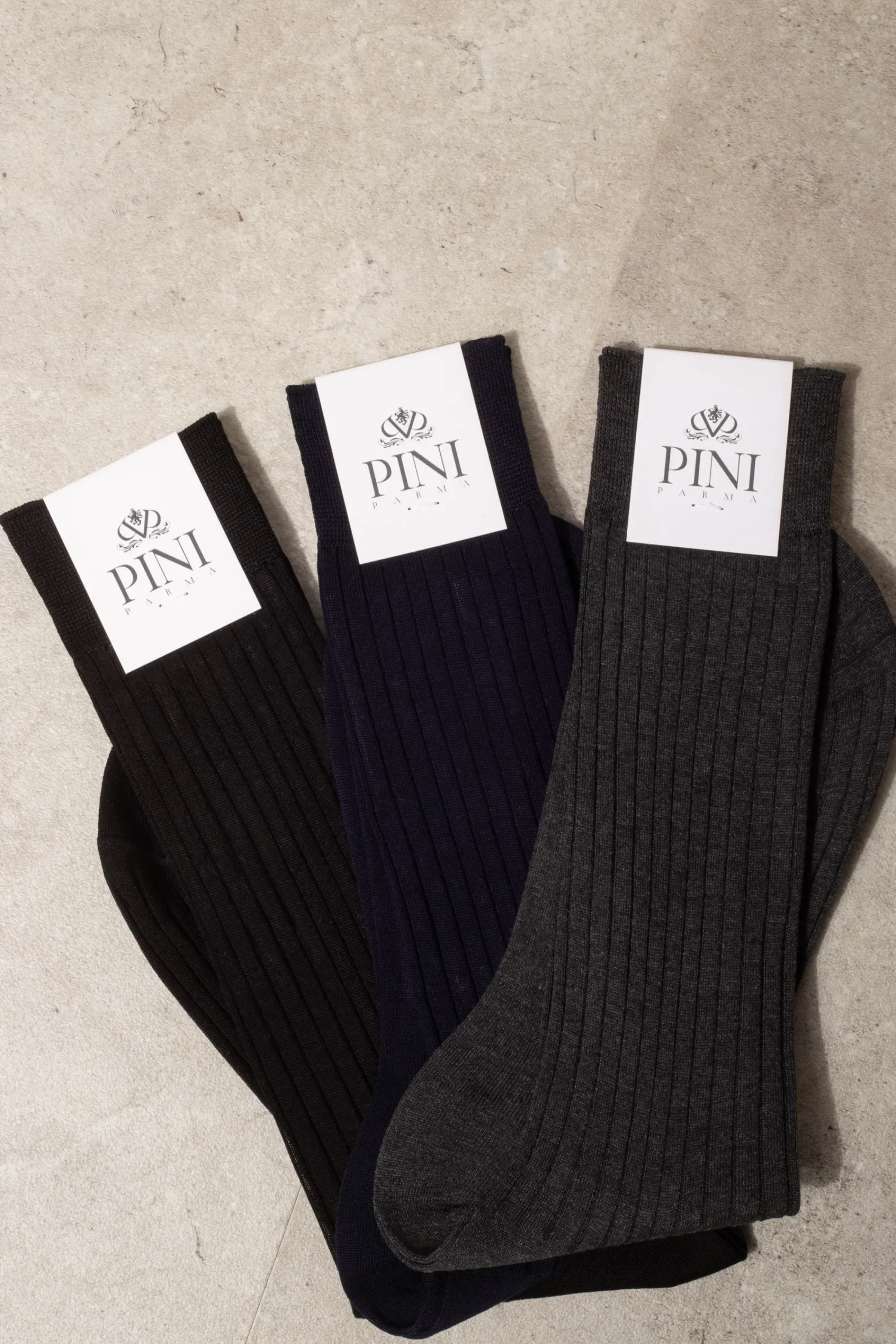 Pini Parma Blue Long Socks - Made In Italy Cheap