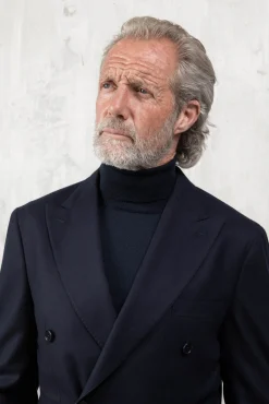 Pini Parma Blue Merino Turtleneck – Made In Italy Hot