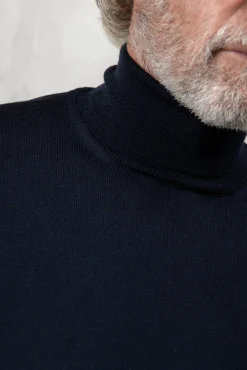 Pini Parma Blue Merino Turtleneck – Made In Italy Hot