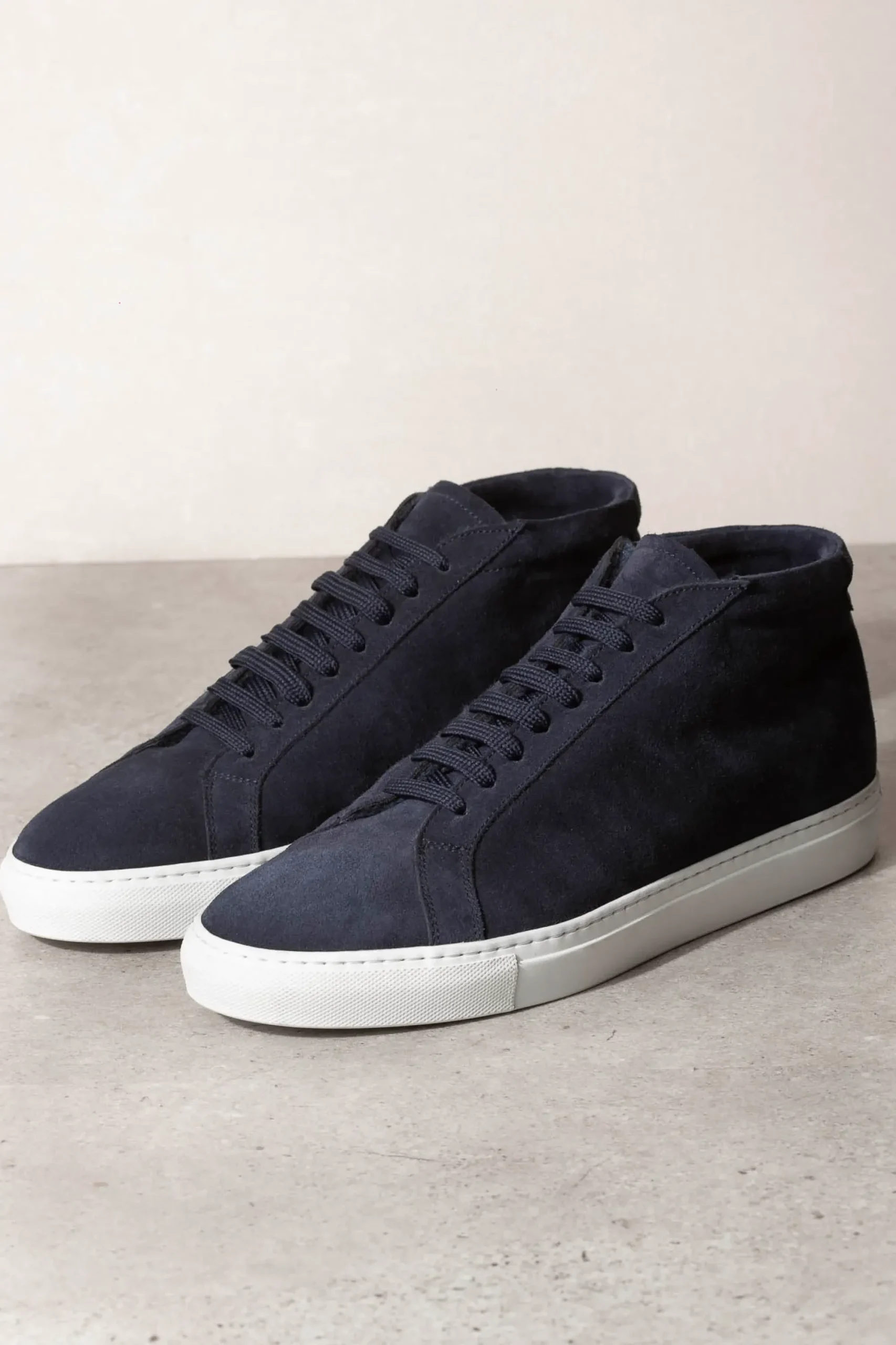 Pini Parma Blue Mid Top Sneakers - Made In Italy Sale