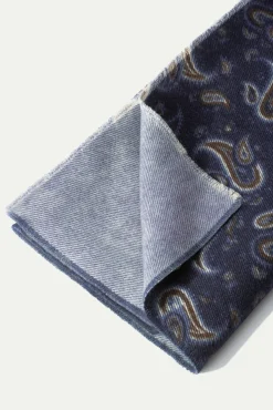 Pini Parma Blue Paisley Reversible Scarf - Made In Italy Shop