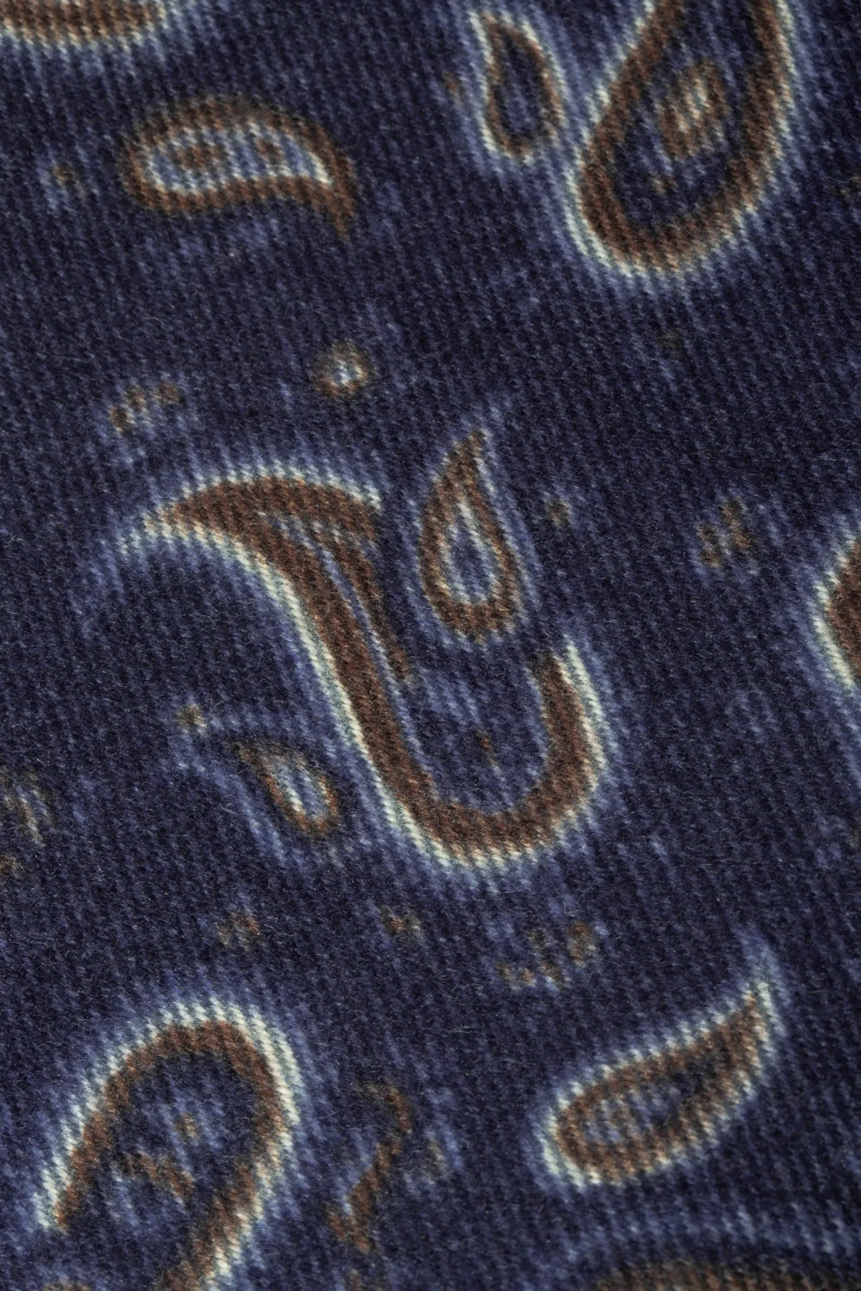 Pini Parma Blue Paisley Reversible Scarf - Made In Italy Shop