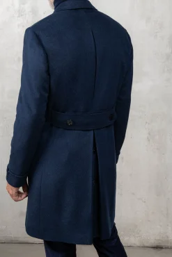 Pini Parma Blue Polo Coat In Loro Piana Wool – Made In Italy Cheap