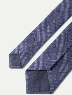 Pini Parma Blue Prince Of Wales Tie - Made In Italy Shop