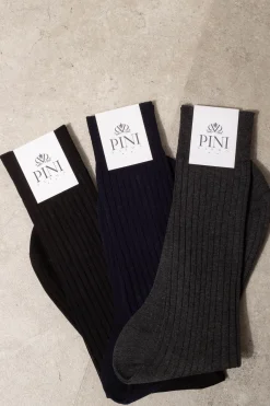Pini Parma Blue Short Socks - Made In Italy Store