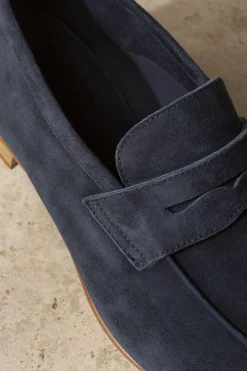 Pini Parma Blue Soft Penny Loafers - Made In Italy Outlet