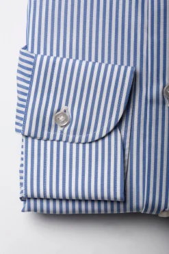 Pini Parma Blue Striped Shirt - Made In Italy Cheap