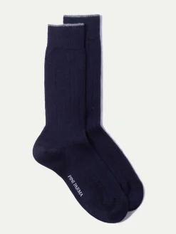Pini Parma Blue - Super Durable Wool Short Socks - Made In Italy Online