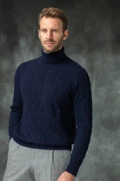 Pini Parma Blue Turtleneck – Made In Italy Cheap