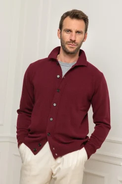 Pini Parma Bordeaux Cardigan – Made In Italy Store
