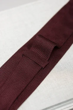 Pini Parma Bordeaux Grenadine Silk Tie - Hand Made In Italy Fashion