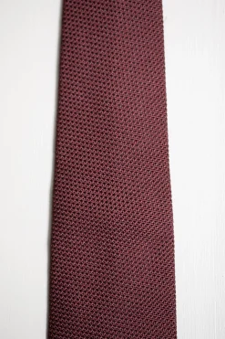 Pini Parma Bordeaux Grenadine Silk Tie - Hand Made In Italy Fashion